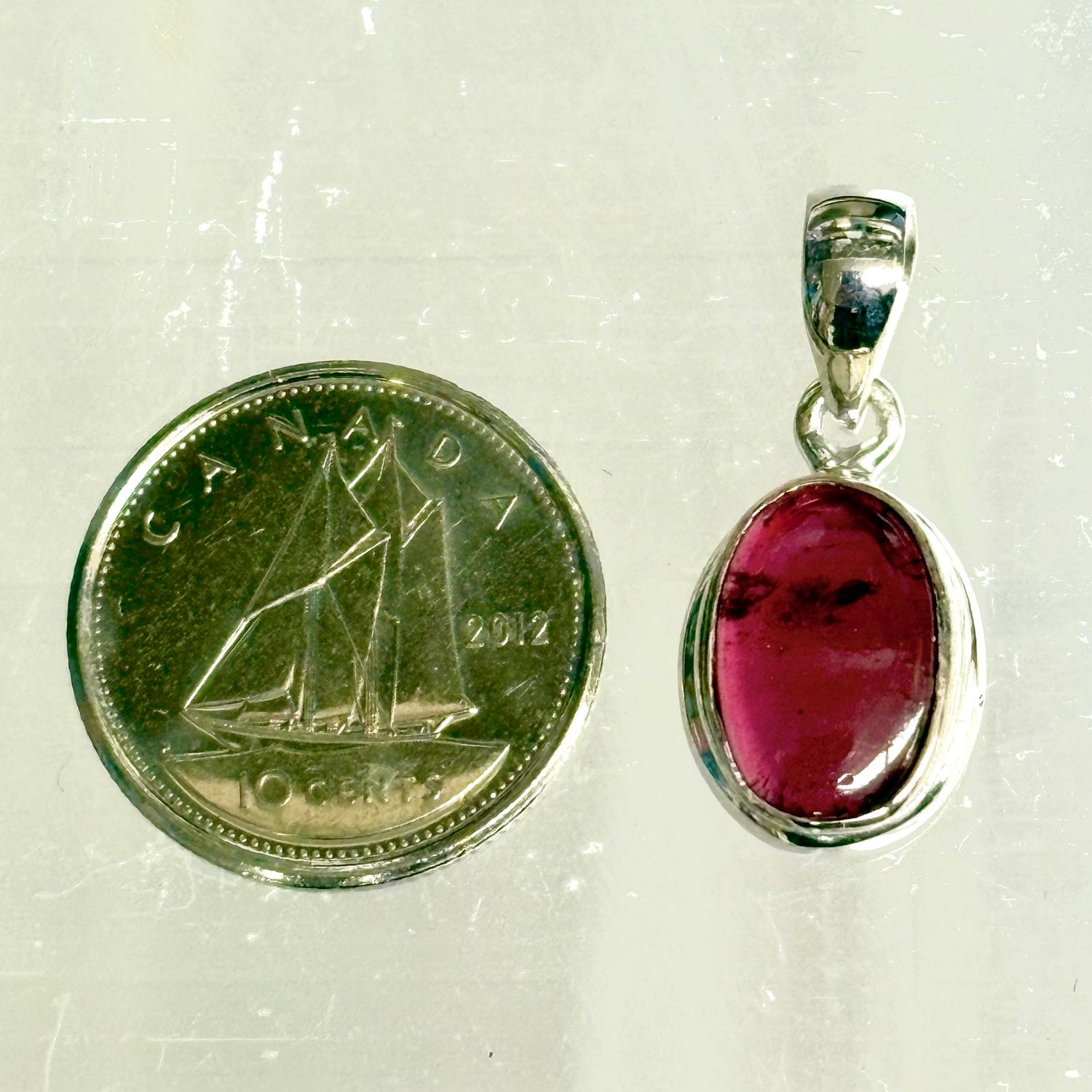 Garnet Pendant D -Sterling Silver