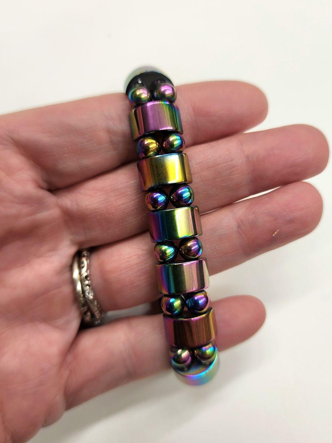 Magnetic Rainbow Hematite Healing Bracelet B