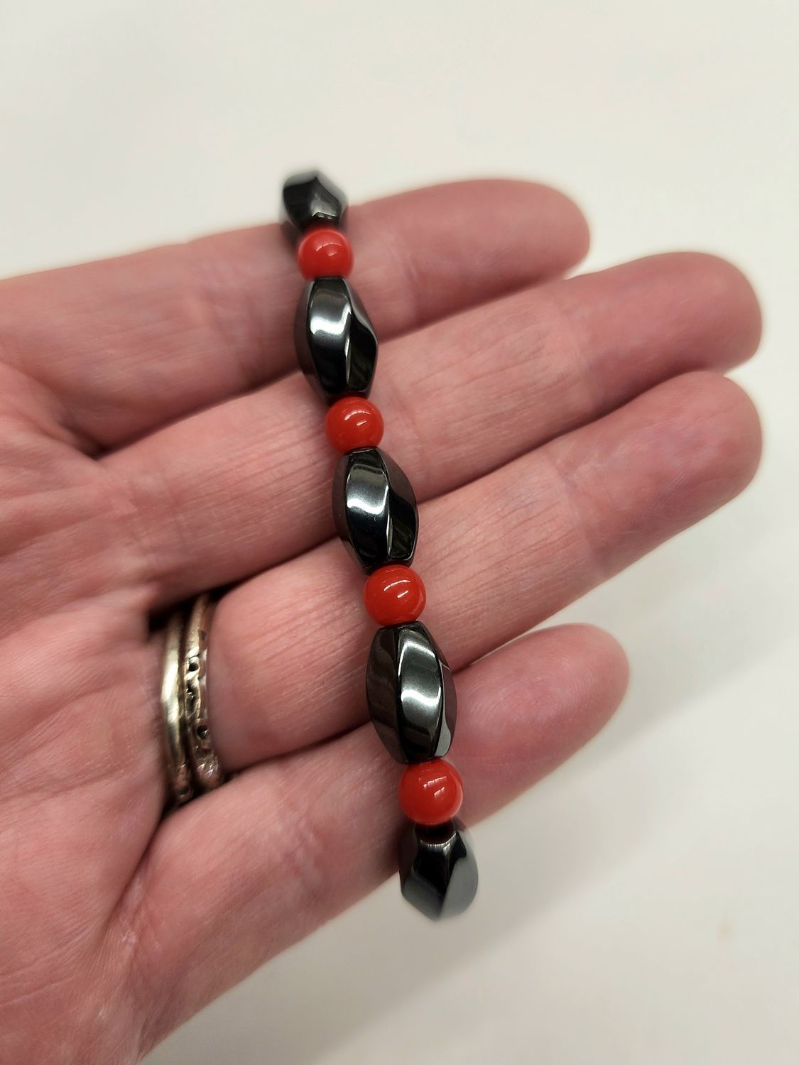 Magnetic Hematite Healing Bracelet - Red Bead