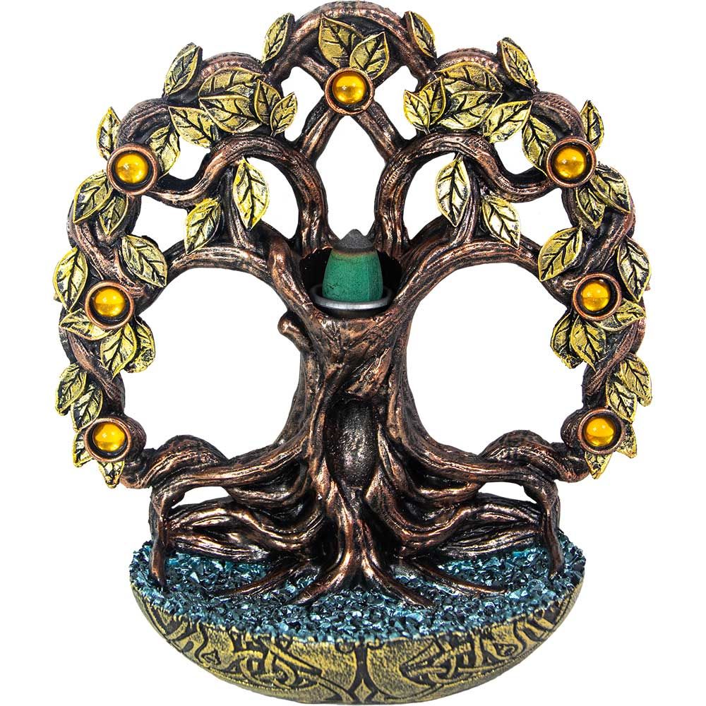 Tree of Life  w/ Gems Backflow Burner