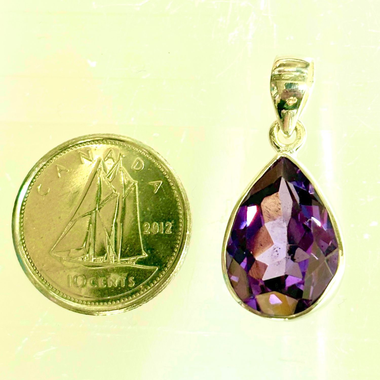 Alexandrite Faceted Pendant D Sterling Silver *Lab Grown*