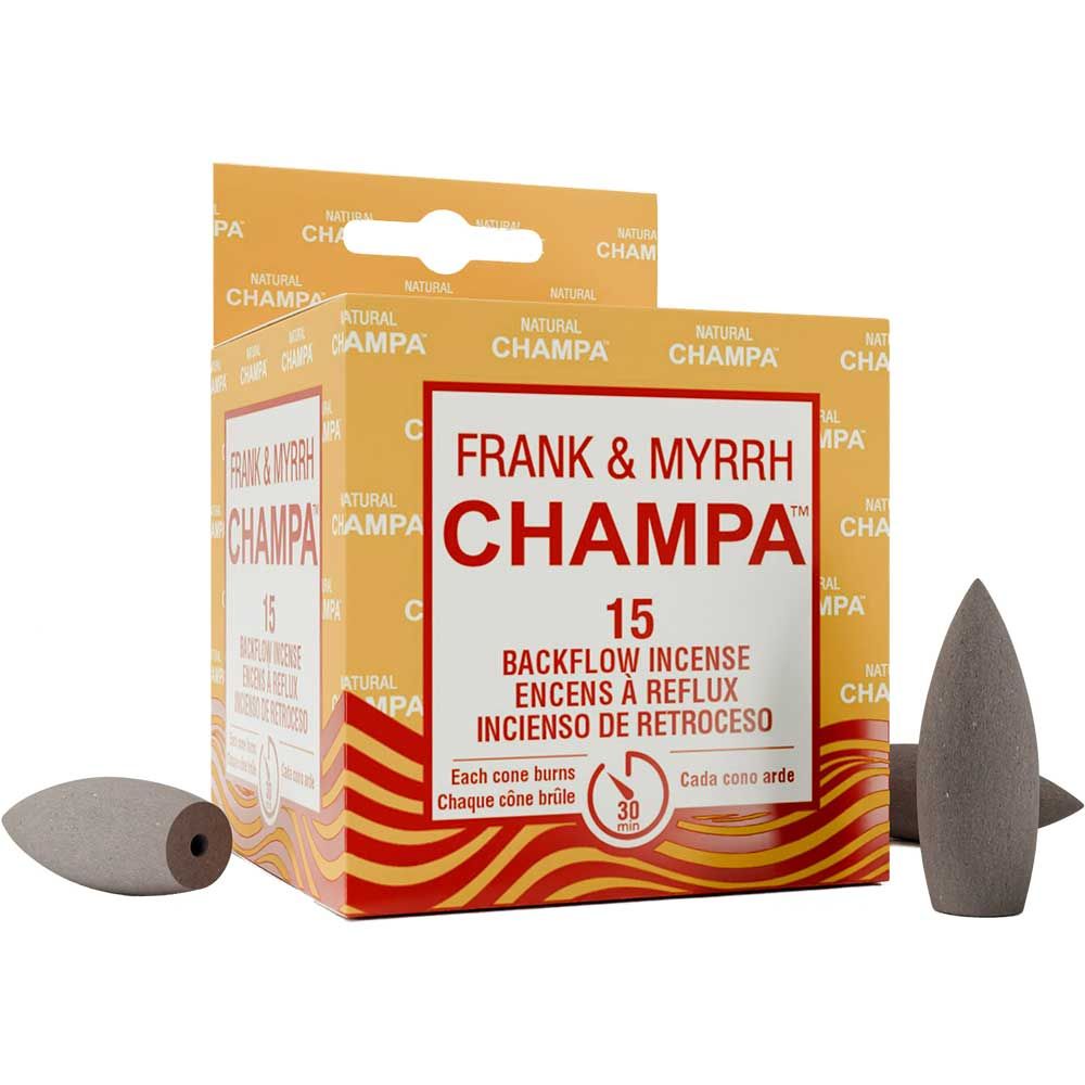 Natural Champa Frank &amp; Myrrh Backflow Incense Cones