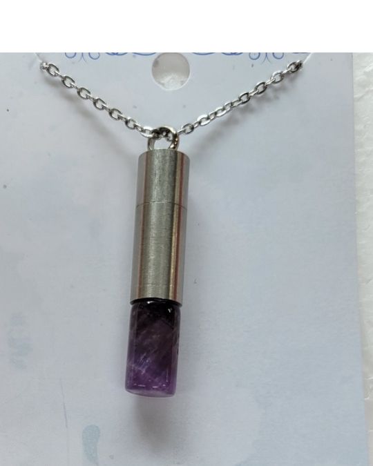 Amethyst Chambered Necklace 22&quot;