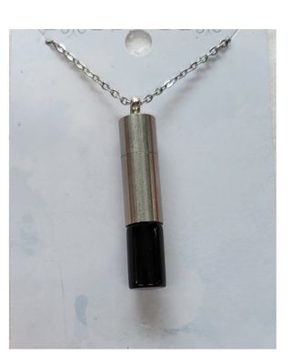 Black Obsidian Chambered Necklace 22&quot;