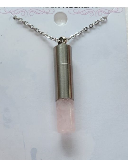 Rose Quartz Chambered Necklace 22&quot;