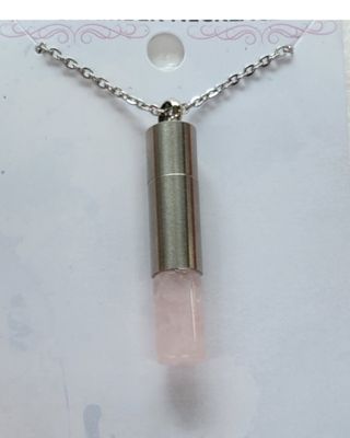 Rose Quartz Chambered Necklace 22&quot;