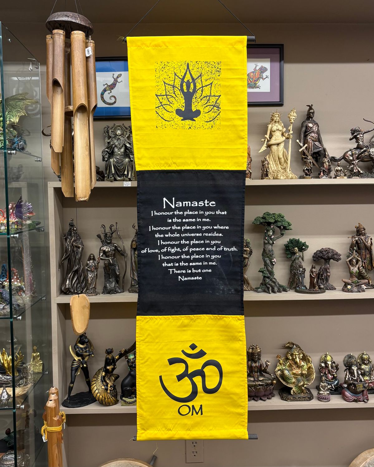OM Lotus Namaste Yellow Banner 12.5&quot;x51&quot;