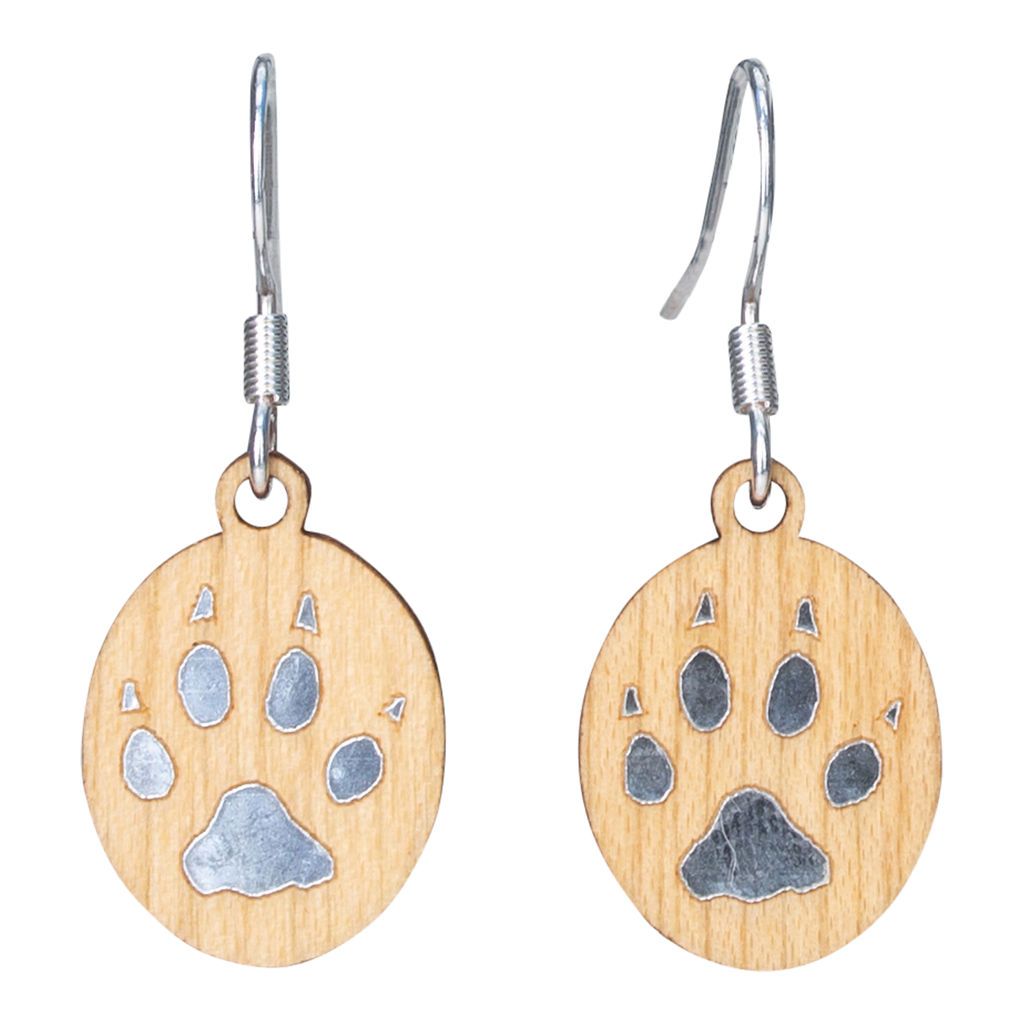 Maple Twig Paw Print Earrings