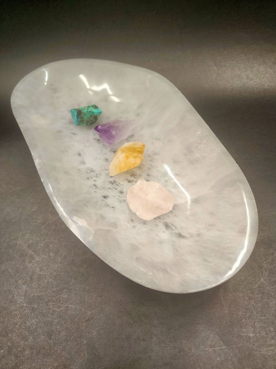 Large Selenite Freeform Bowl 12&quot;