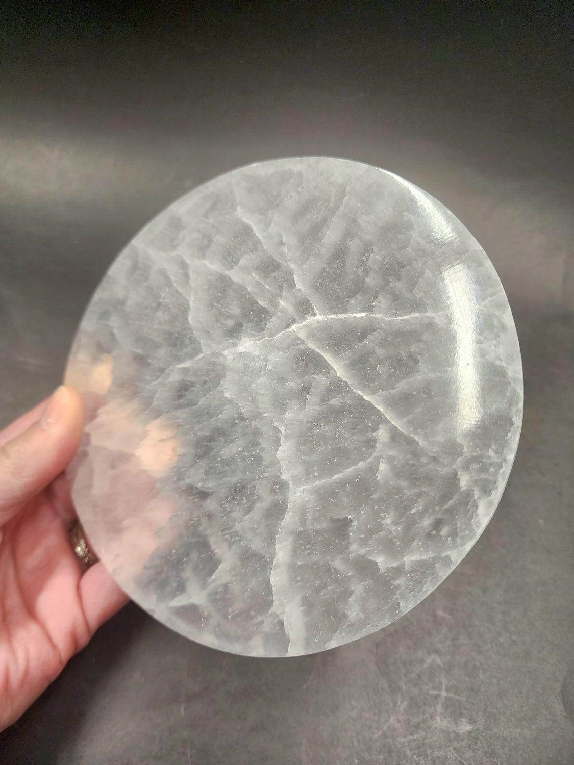 Selenite Round Charging Plate  5.75&quot;