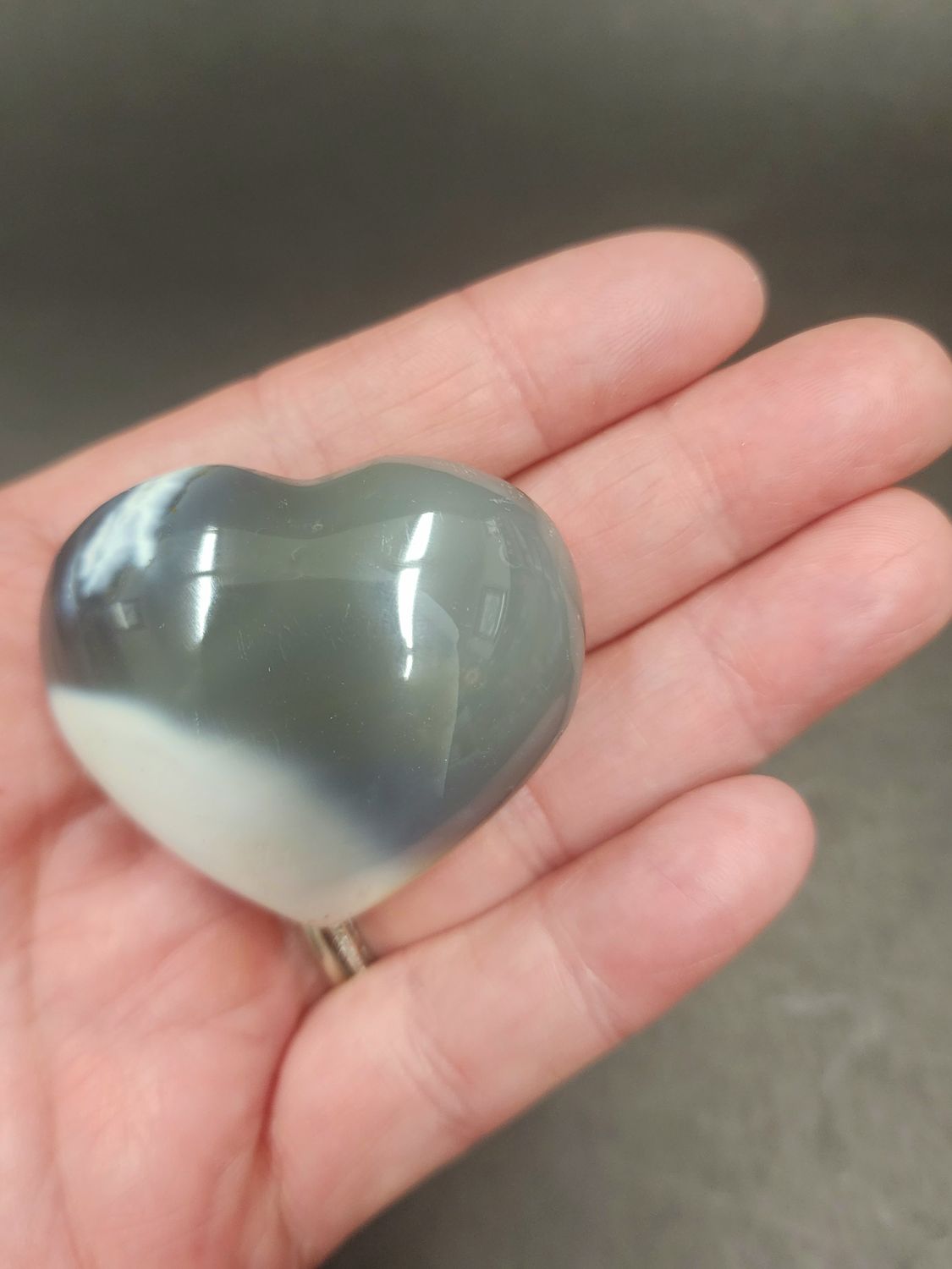 Orca Agate / Blue Chalcedony Hearts