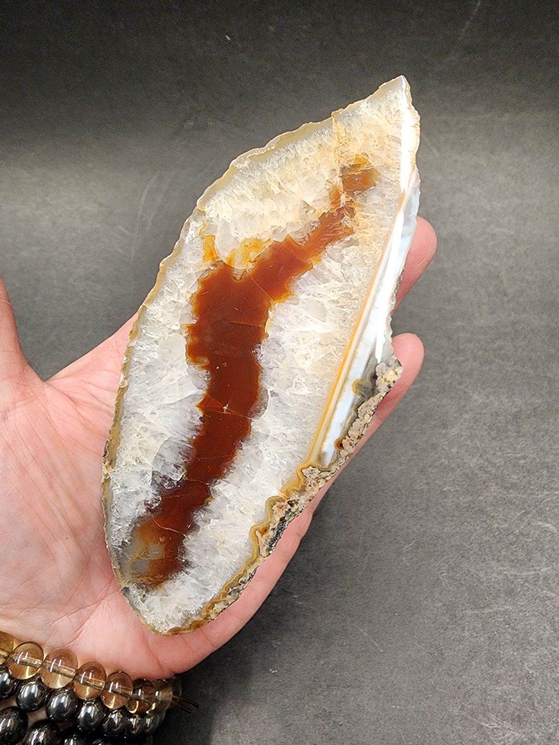 Quartz with Carnelian Slice