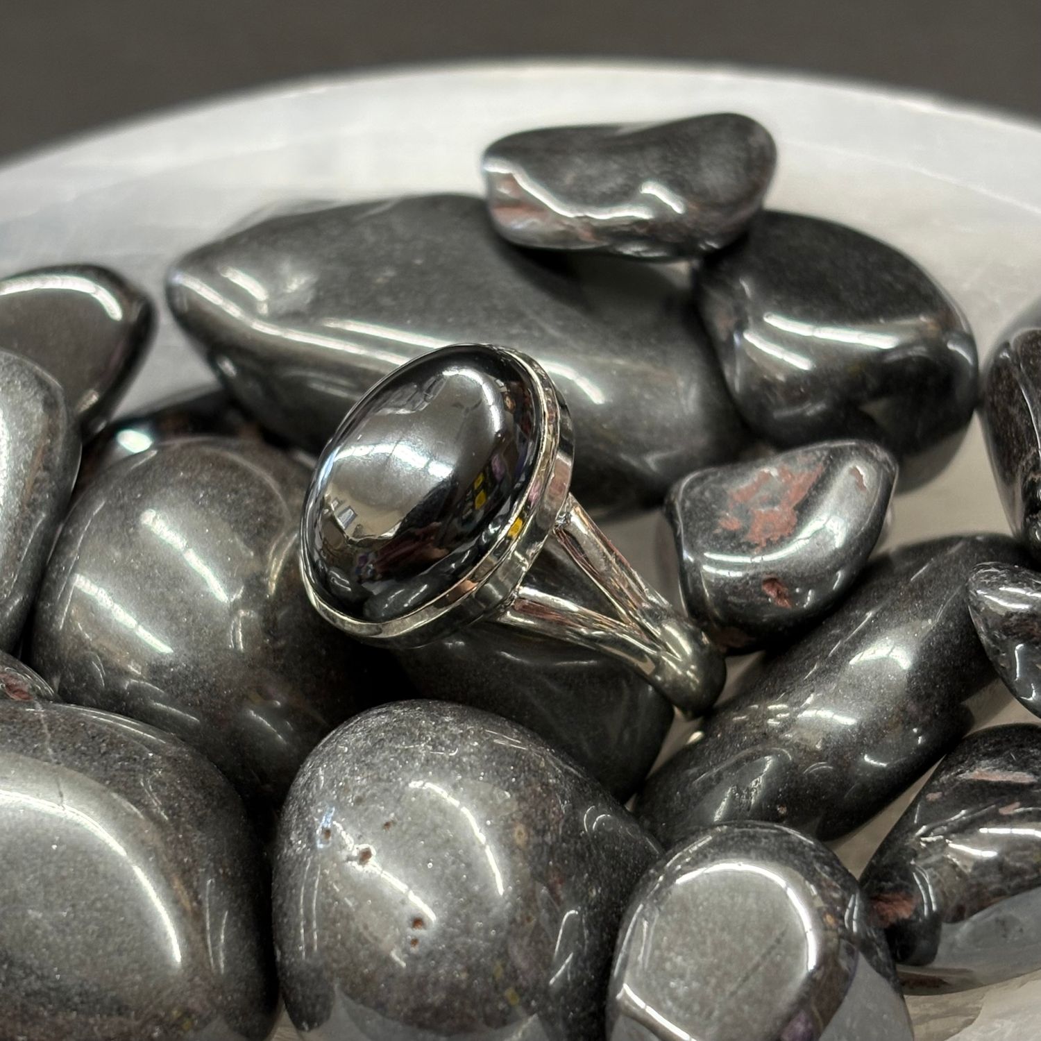 Hematite Ring - Size 9 Sterling Silver