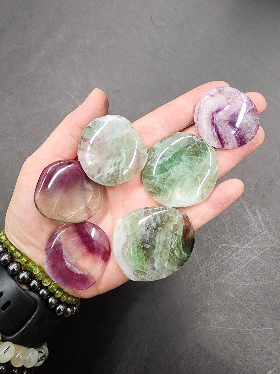 Rainbow Fluorite Earth Stones