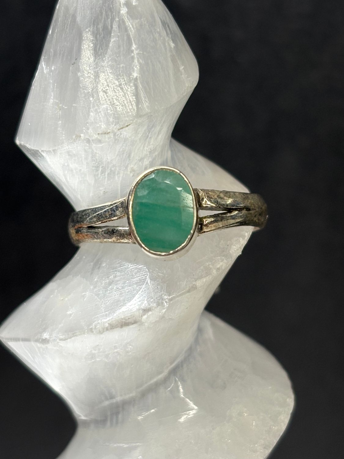 Emerald Ring B - Size 9 Sterling Silver