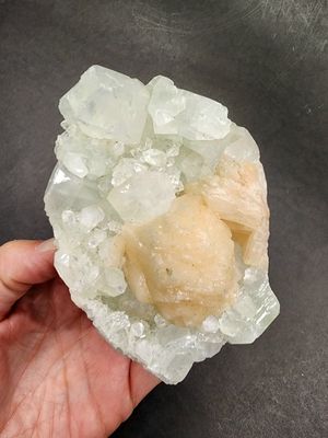 Apophyllite with Stilbite Cluster A