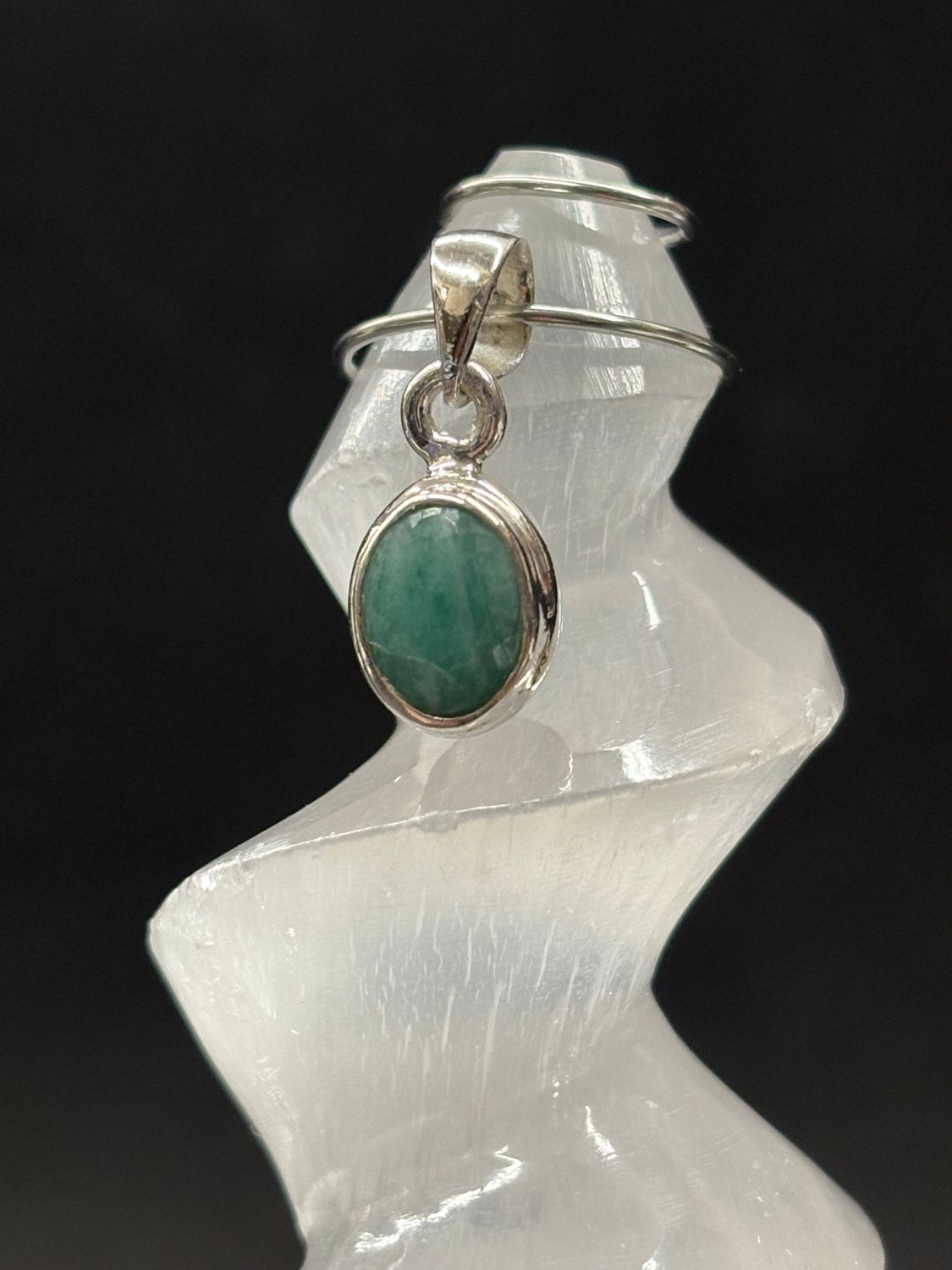 Emerald Pendant Sterling Silver