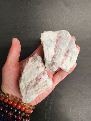 Rubelite (Pink Tourmaline) in Quartz  Raw