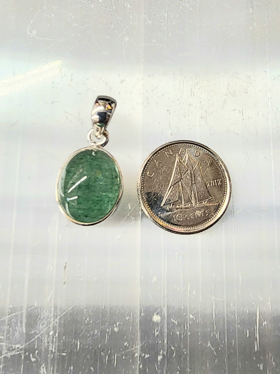 Green Aventurine Pendant Sterling Silver A