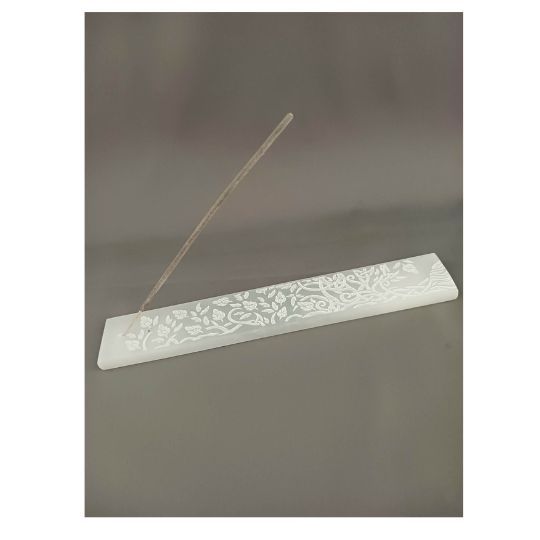Selenite Incense Holder Tree of Life 10"
