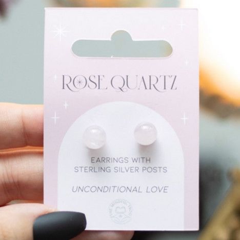 Rose Quartz Sphere Sterling Silver Earrings