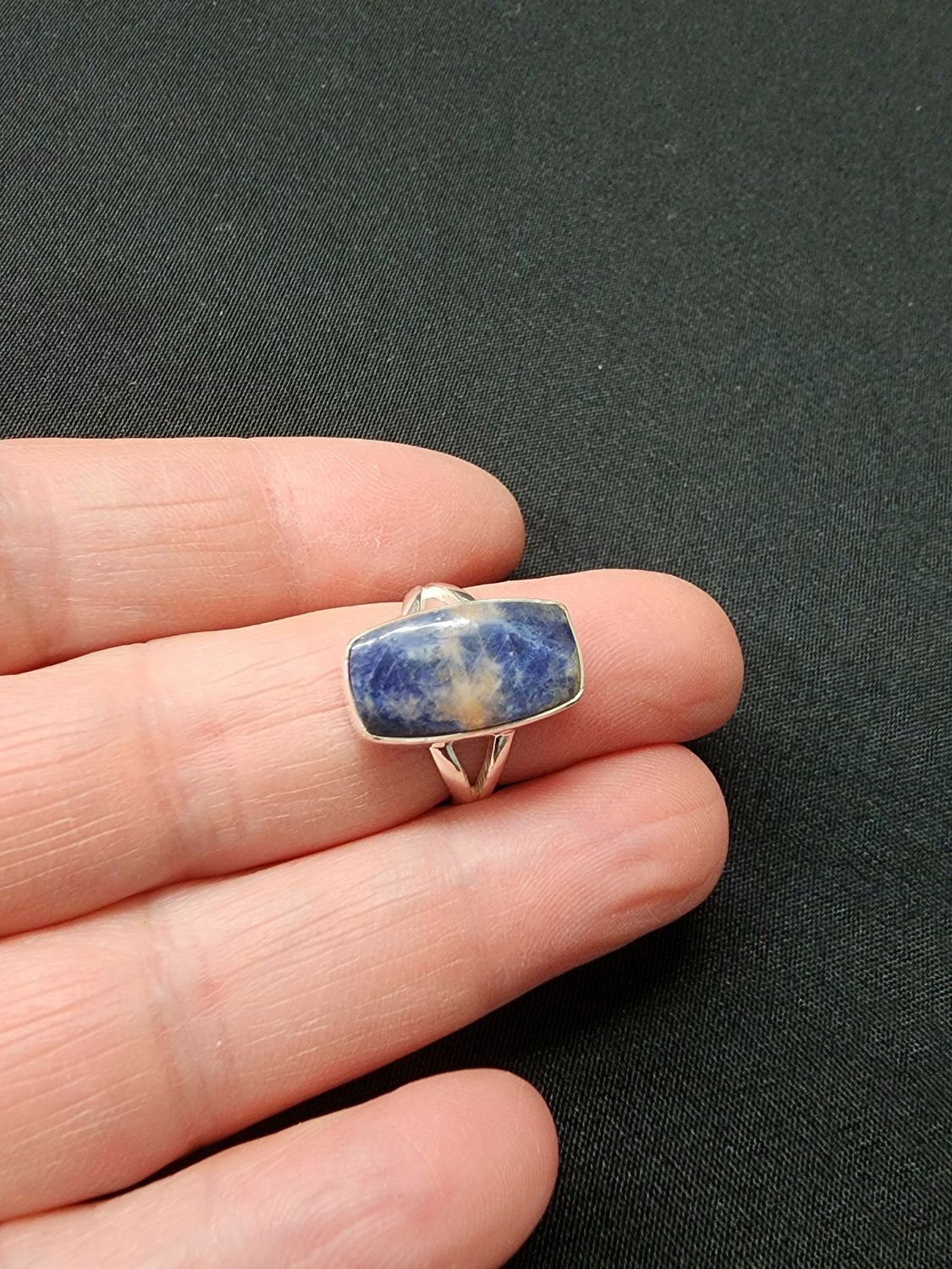 Sodalite Ring A - Size 5 Sterling Silver
