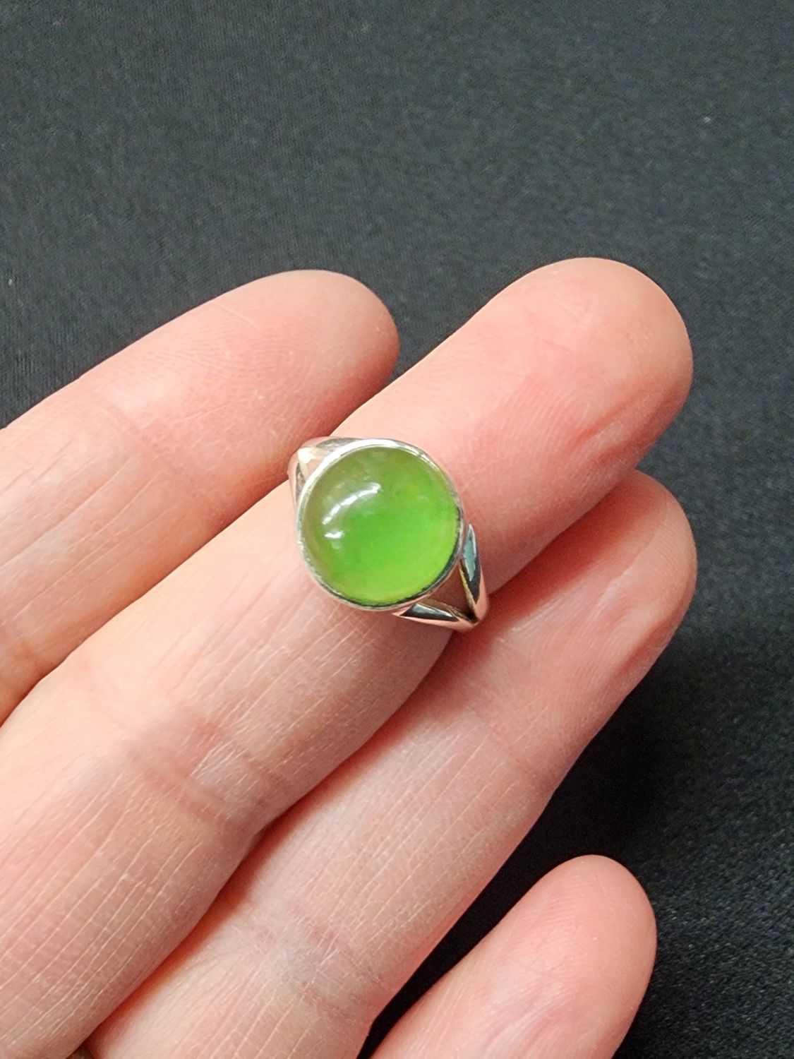 Jade Ring - Size 5 Sterling Silver