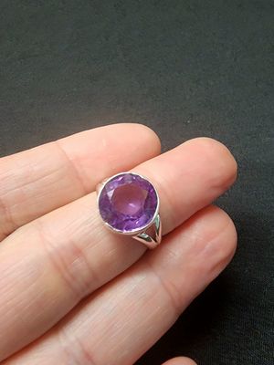 Alexandrite Faceted Ring - Size 6 Sterling Silver *Lab Grown*