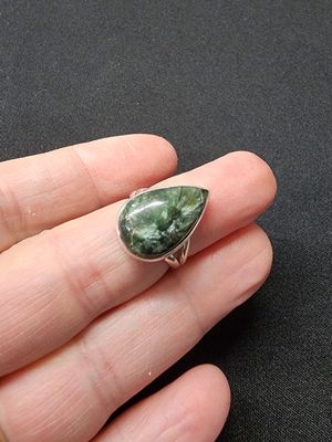 Seraphinite Ring - Size 5 Sterling Silver