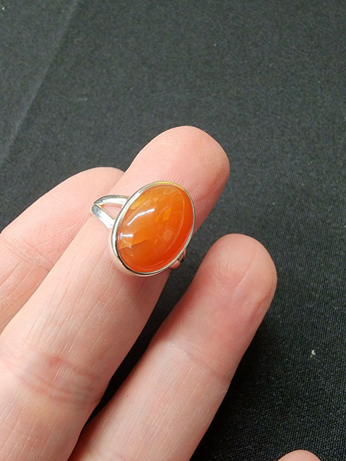 Carnelian Ring - Size 5 Sterling Silver