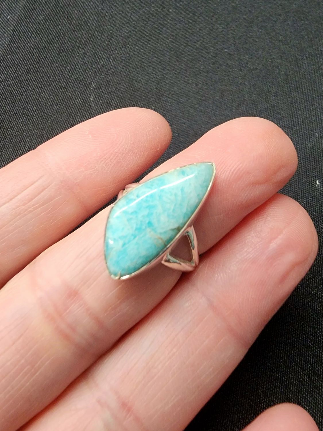 Amazonite Ring - Size 5 Sterling Silver