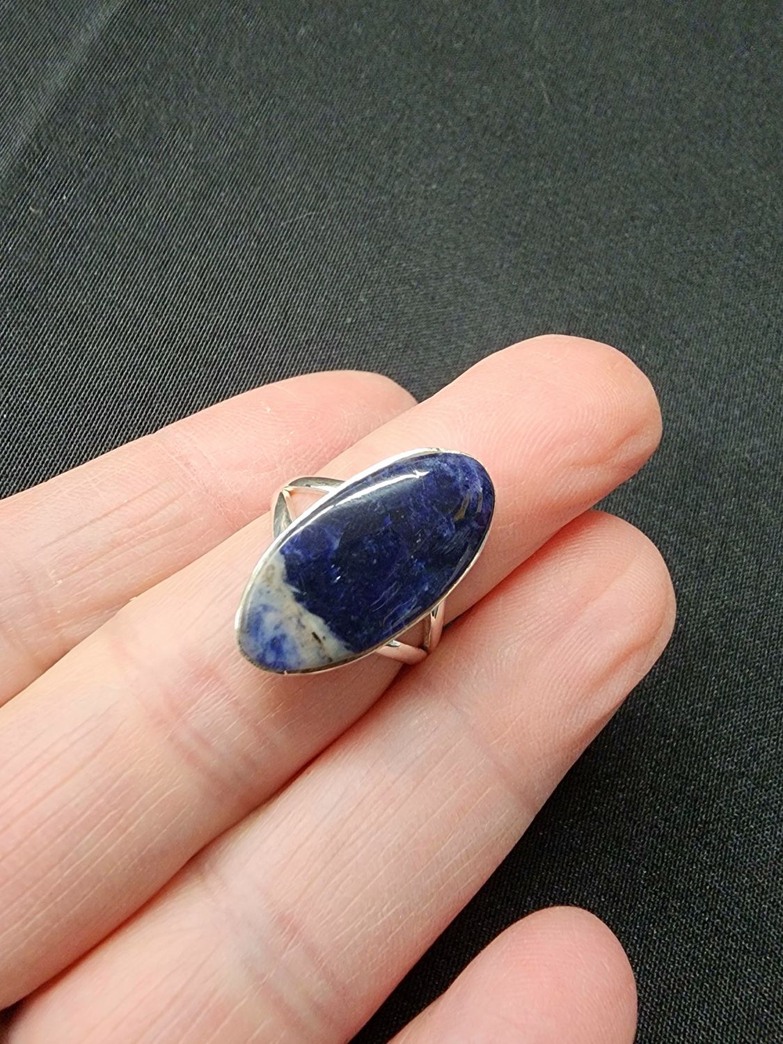 Sodalite Ring A - Size 6 Sterling Silver