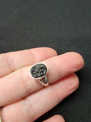 Tektite Ring A - Size 6 Sterling Silver
