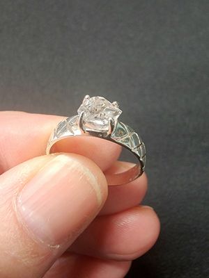 Herkimer Diamond Ring - Size 6 Sterling Silver