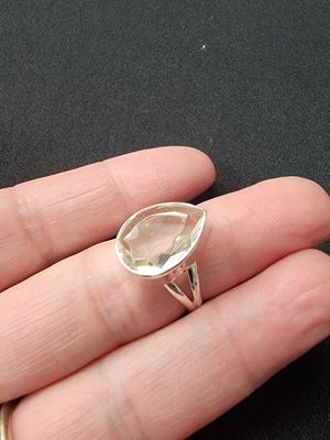 Clear Quartz Ring - Size 6 Sterling Silver