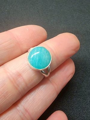 Amazonite Ring - Size 6 Sterling Silver