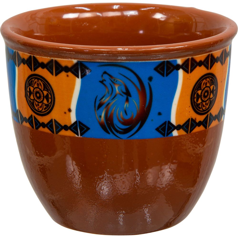 Ceramic Smudge Pot - Native/Natural Wolf