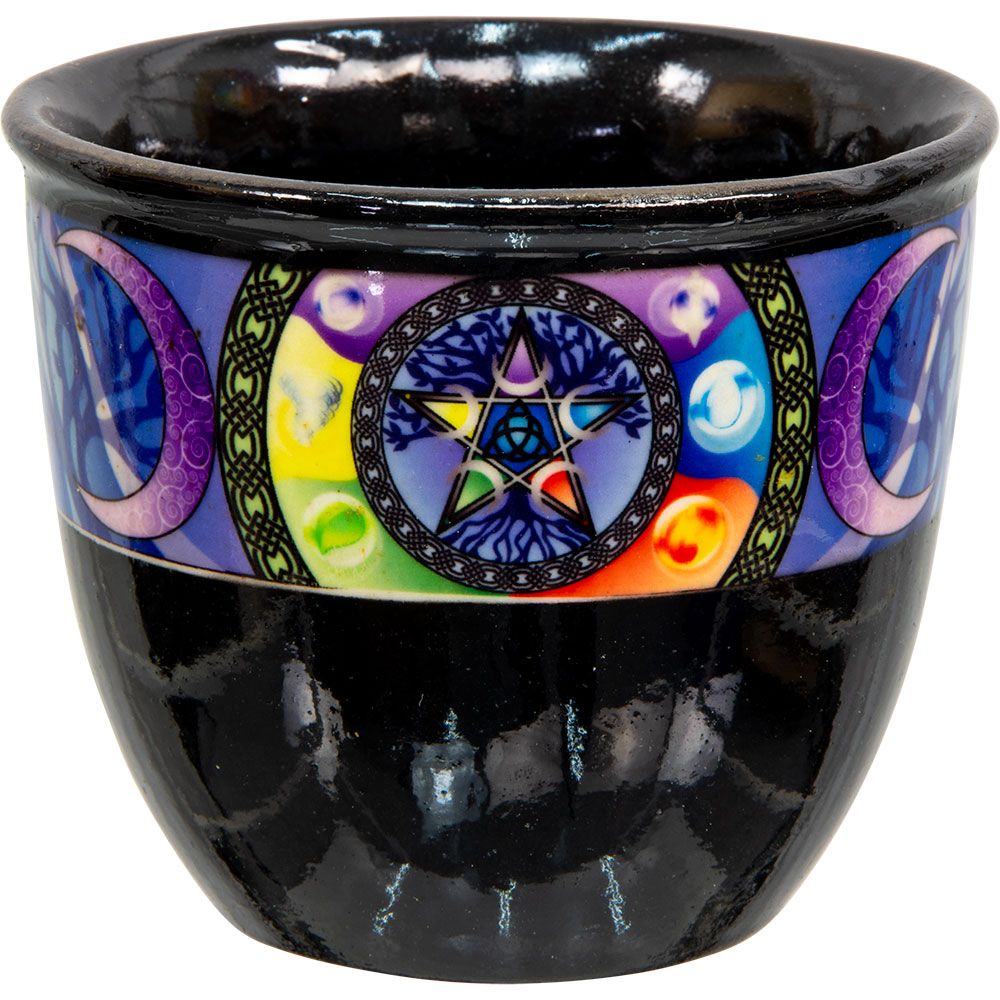 Ceramic Smudge Pot - Pentacle Black