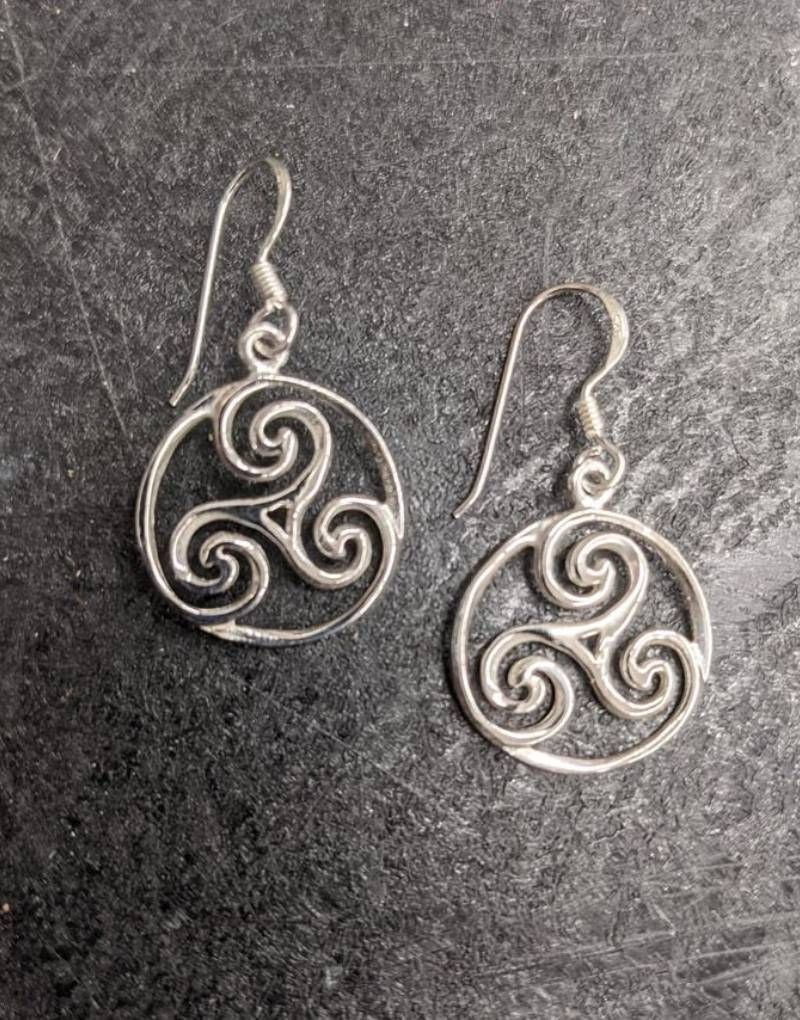 Triskele / Celtic Swirl Sterling Silver Earrings