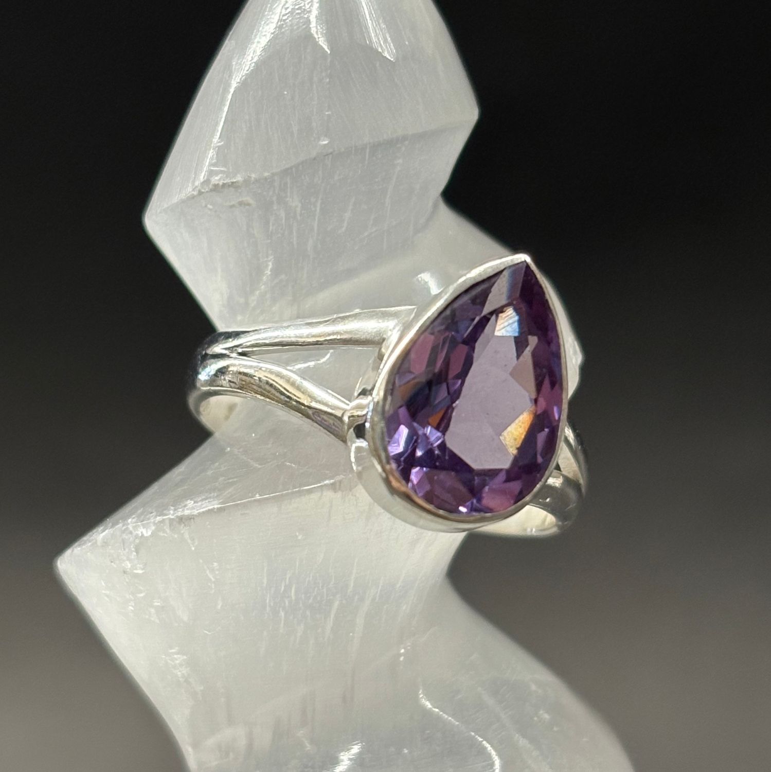 Alexandrite Faceted Ring A - Size 9 Sterling Silver *Lab Grown*