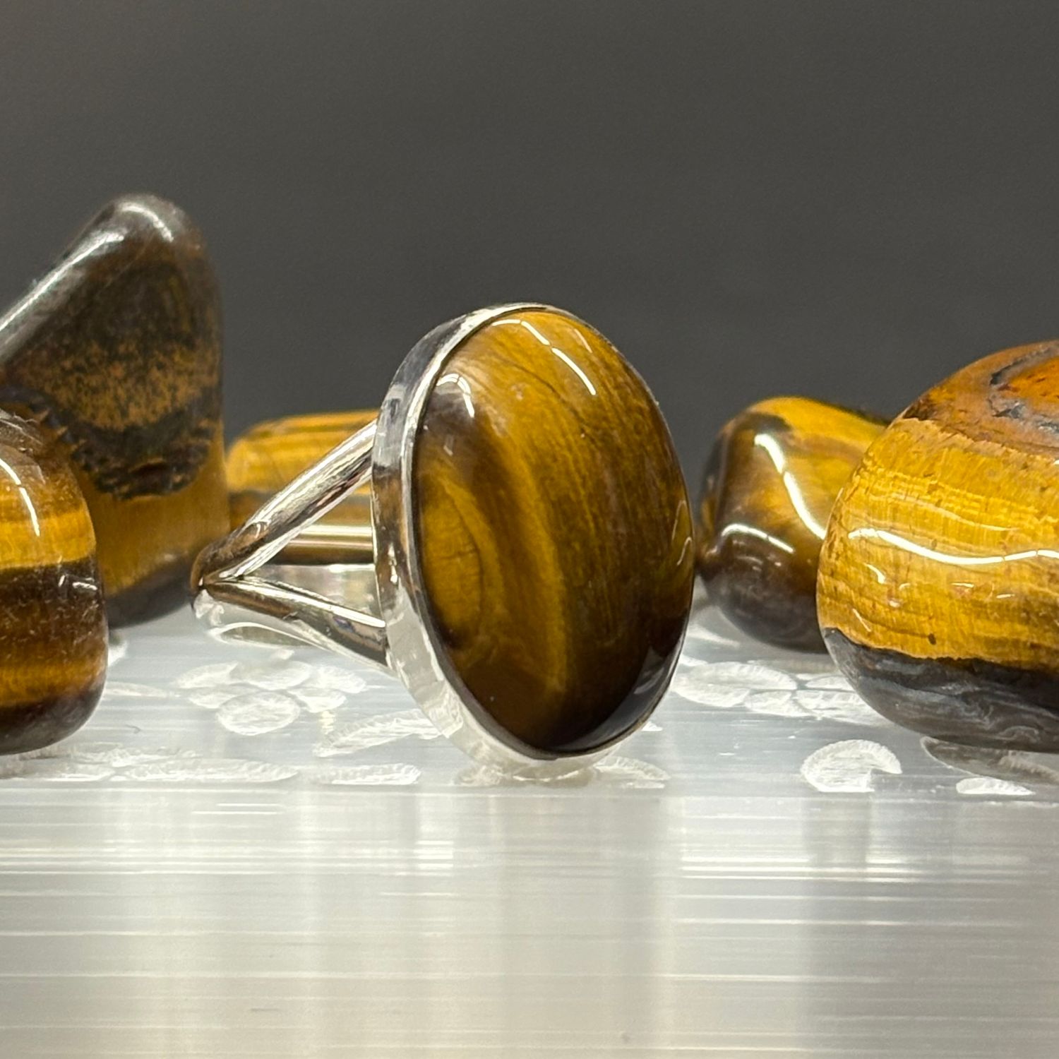 Golden Tiger's Eye Ring A - Size 7 Sterling Silver