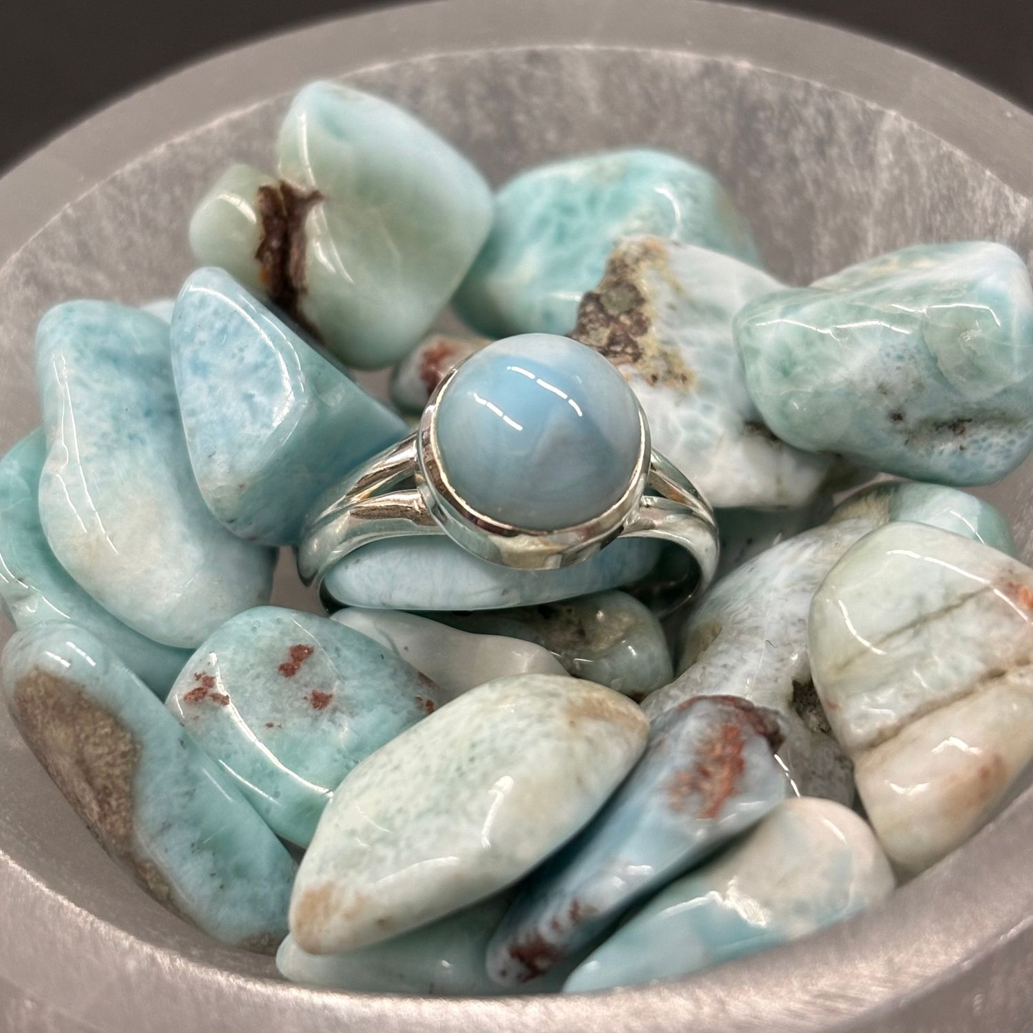 Larimar Ring A - Size 7 Sterling Silver