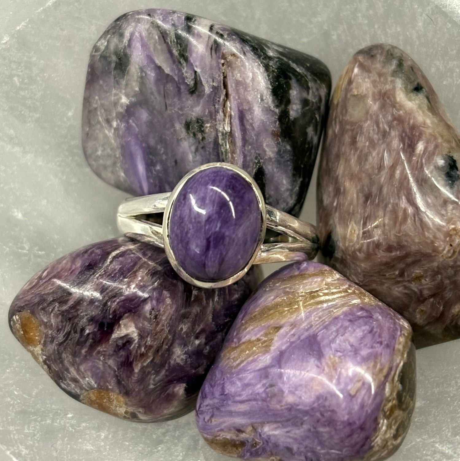 Charoite Ring - Size 7 Sterling Silver