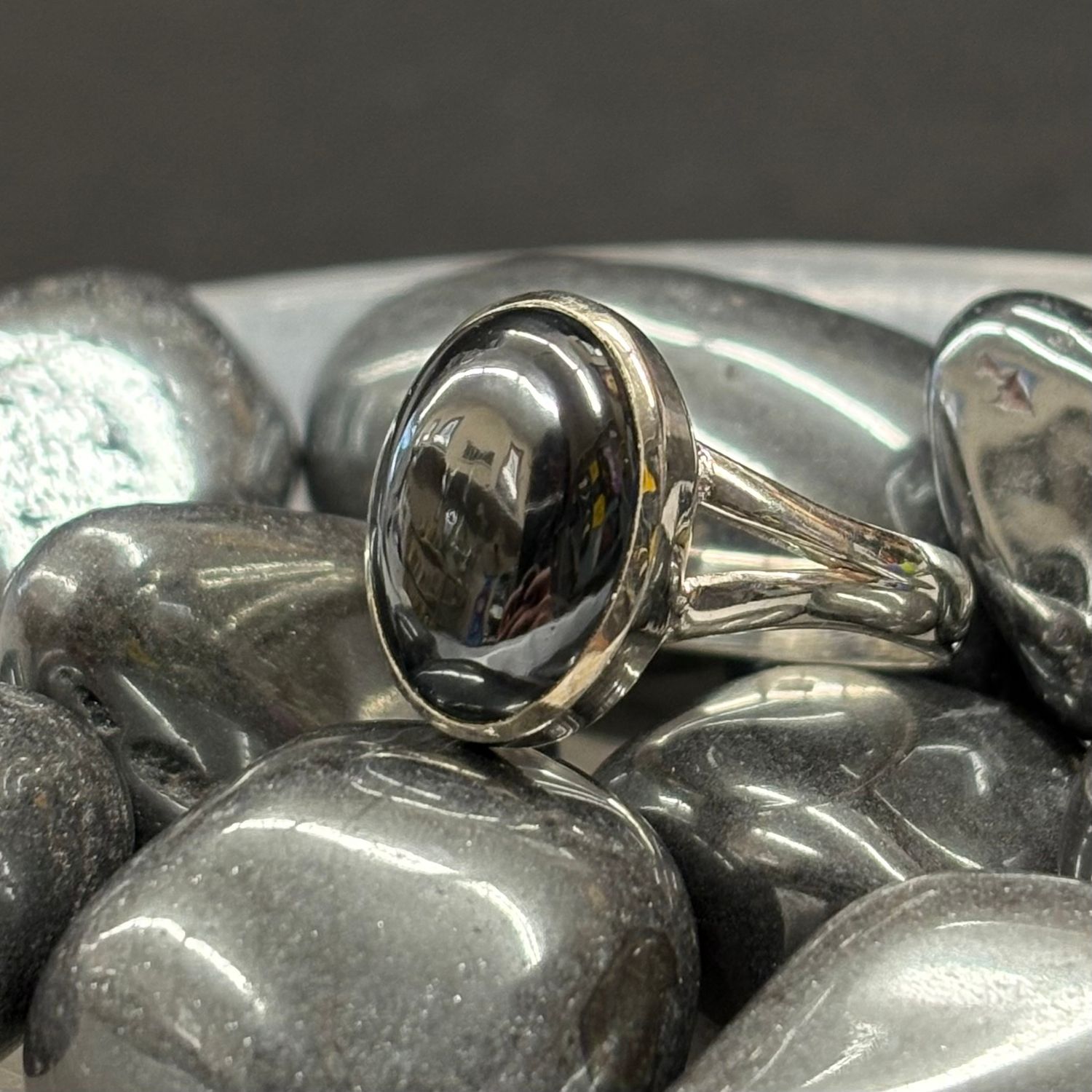 Hematite Ring A - Size 7 Sterling Silver