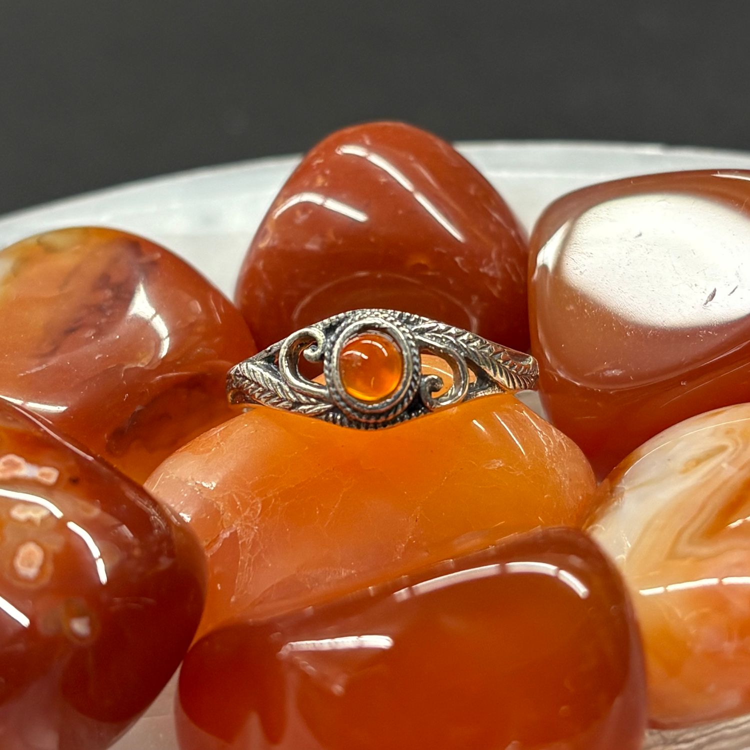 Carnelian Ring A - Size 7 Sterling Silver