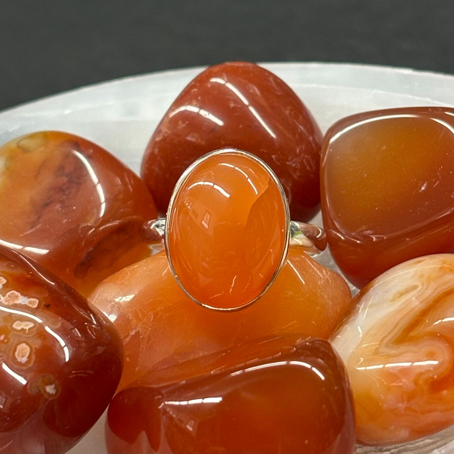 Carnelian Ring B - Size 7 Sterling Silver