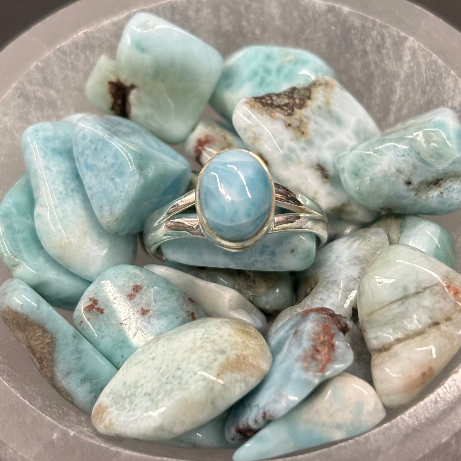 Larimar Ring C - Size 7 Sterling Silver