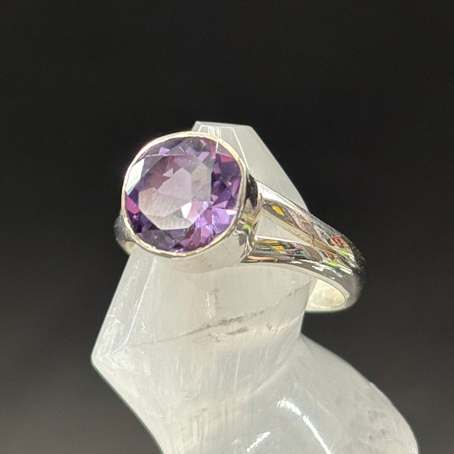Alexandrite Faceted Ring - Size 7 Sterling Silver *Lab Grown*