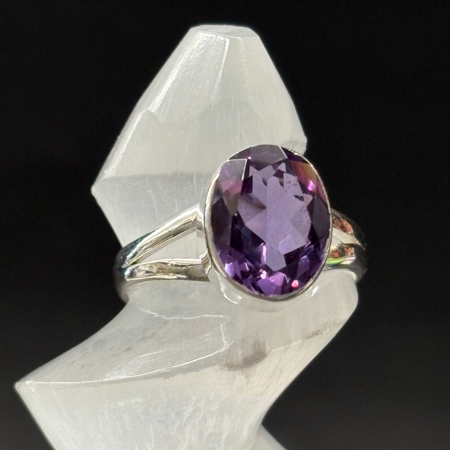 Alexandrite Faceted Ring A - Size 7 Sterling Silver *Lab Grown*