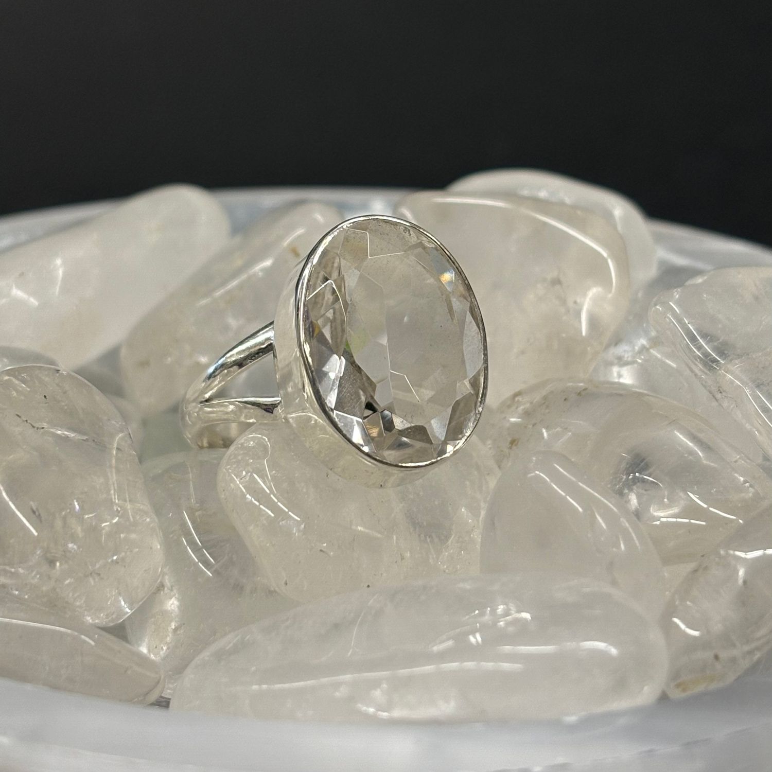 Clear Quartz Ring A - Size 7 Sterling Silver